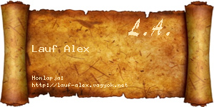 Lauf Alex névjegykártya